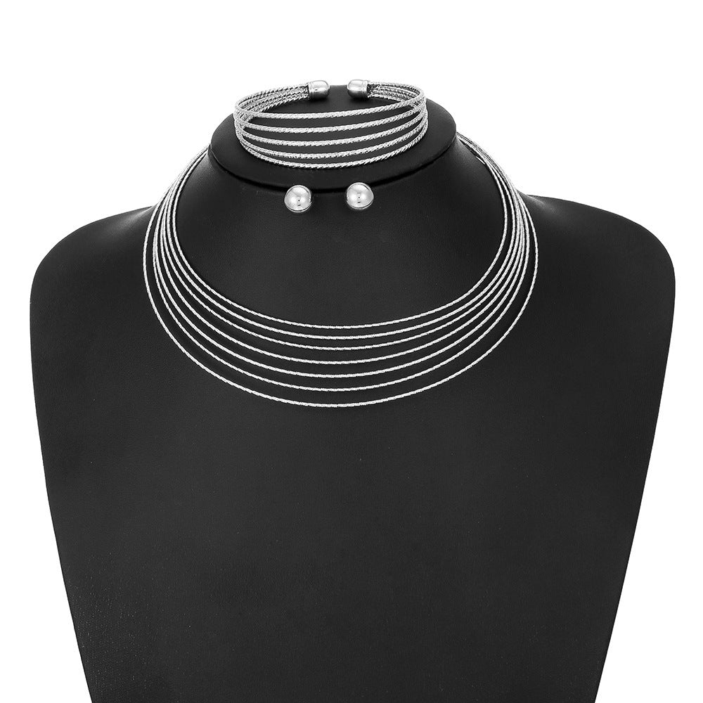 Planderful Savanna Rhythms Jewelry Set – Elegant Multi-Layer Design