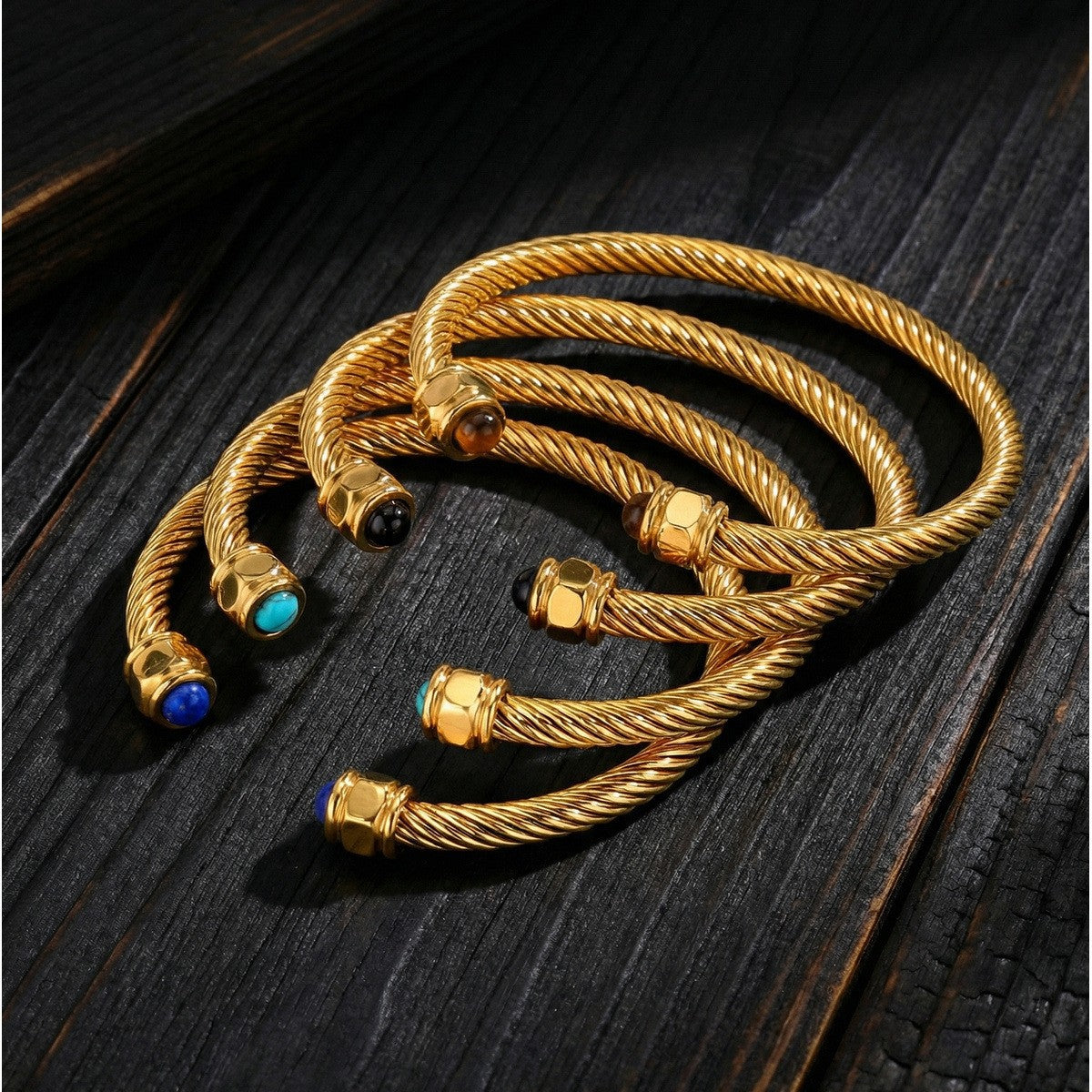 Tiger's Eye Braided Adjustable Stainless Steel Bracelet