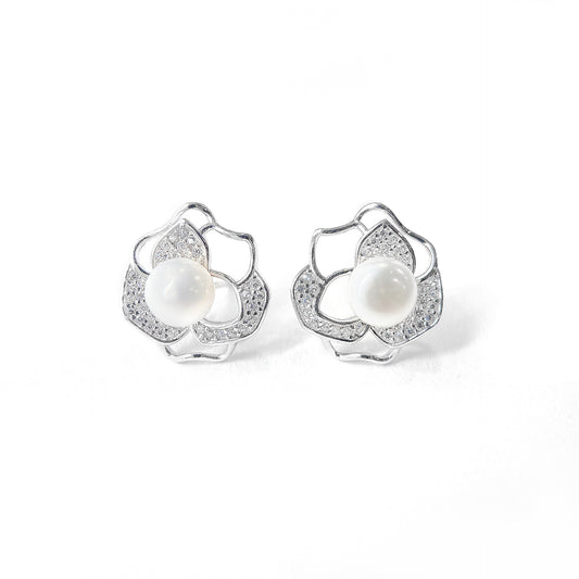 Vintage Rose Pearl Women's Earrings