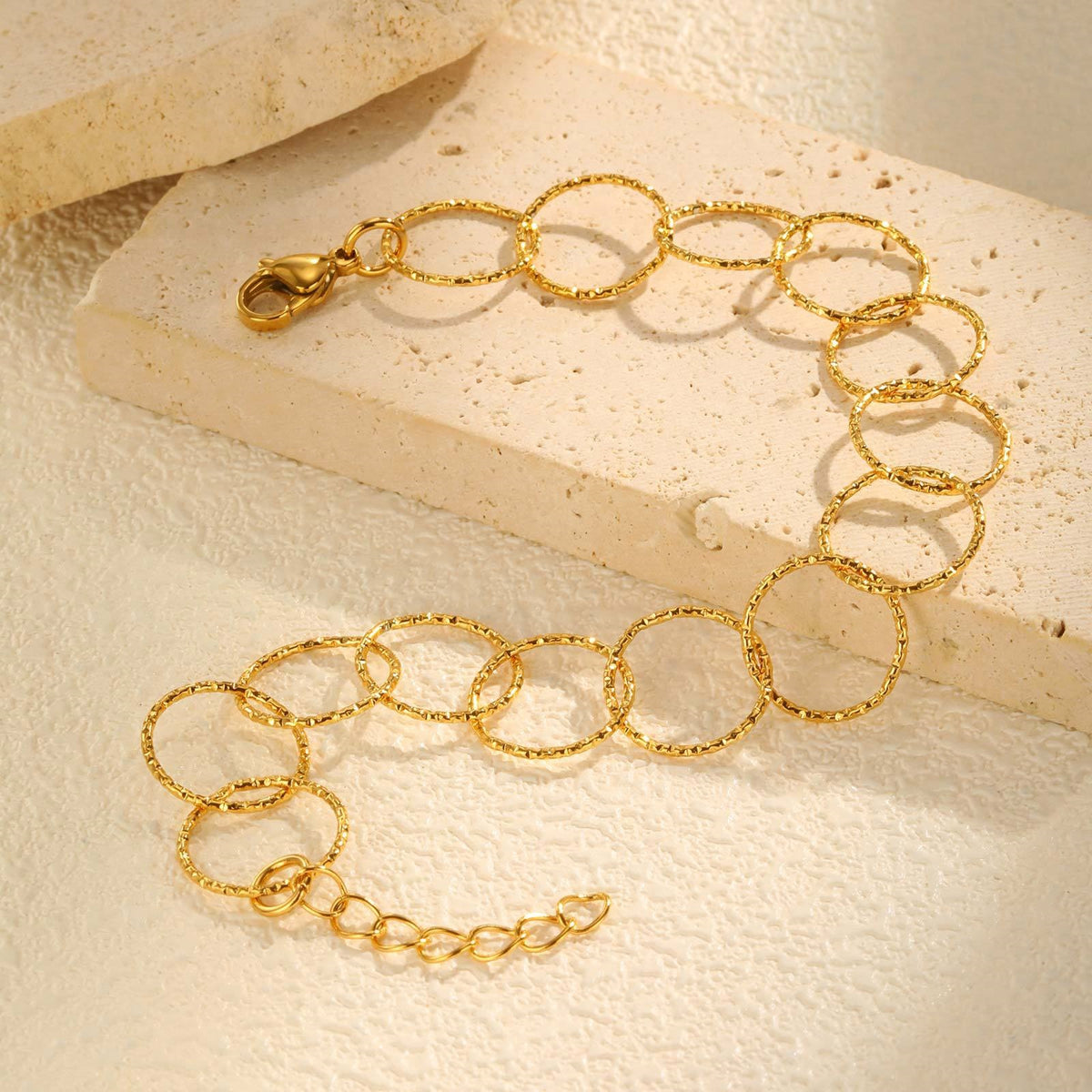 And Hand Embossed Floral Stainless Steel Bracelet Unisex
