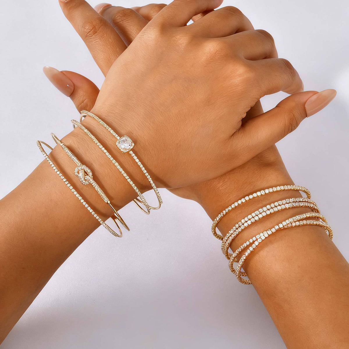 Cross Zircon Geometric Adjustable Copper Bracelet
