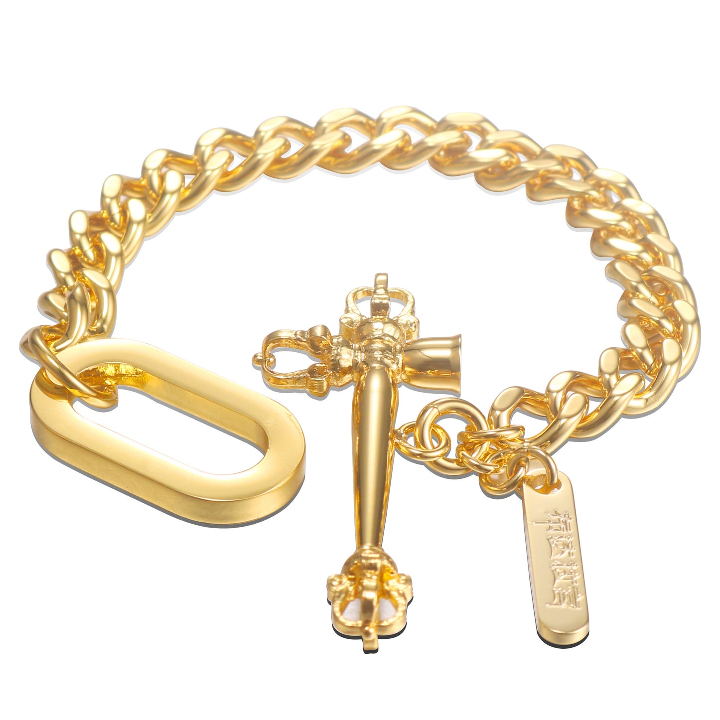 Trendy Titanium Steel Cross Tag Bracelet for Men and Women - Minimalist Fashion Accessory