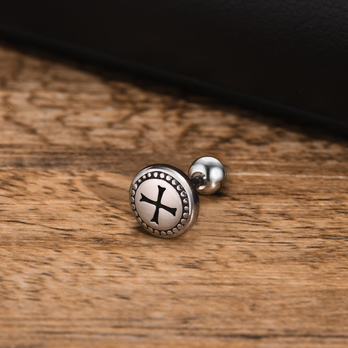 Cross Stainless Steel Earring — Single
