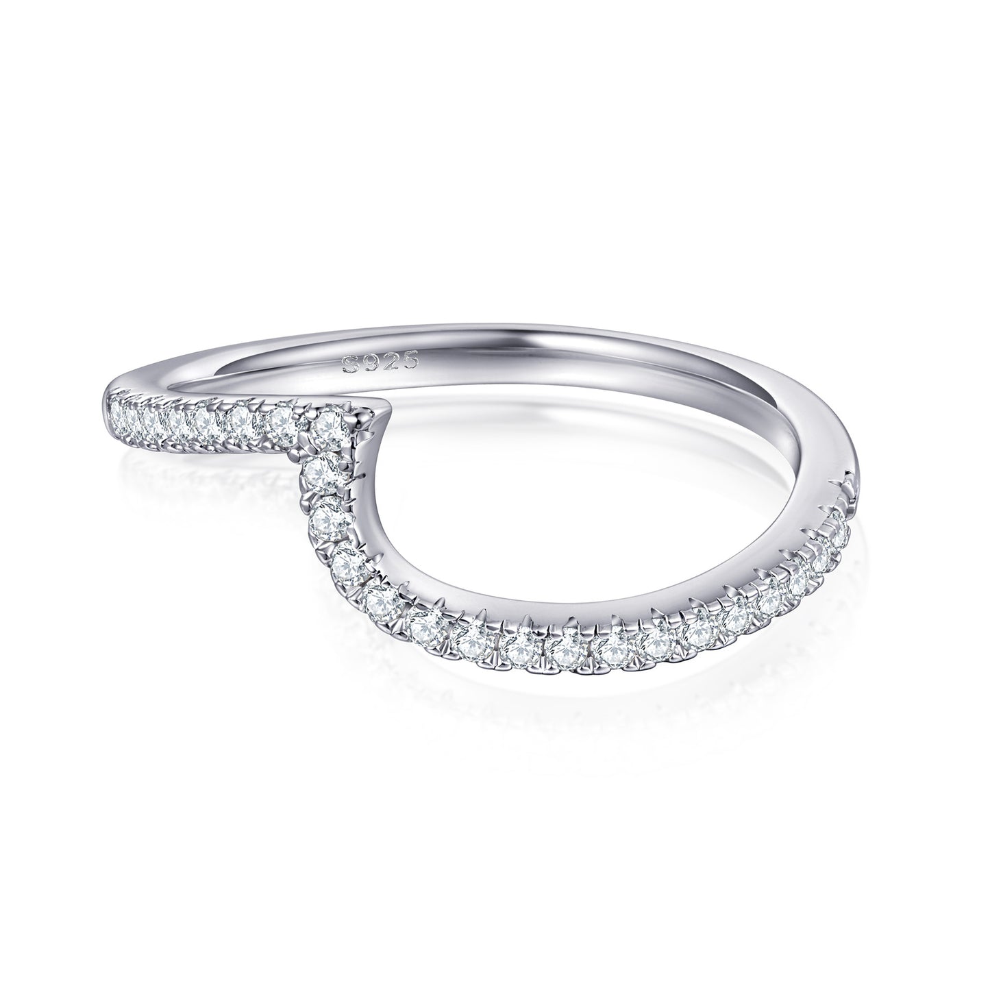 Planderful Sterling Silver Stacked Ring Set For Women With Twisted Arm And One And A Half Carat Zircon Sparkle