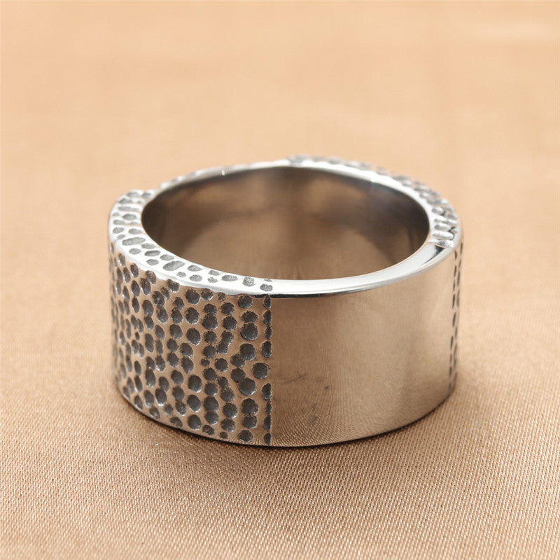 Trendy Titanium Steel Pentagram Ring for Men - Retro Personalized Accessory