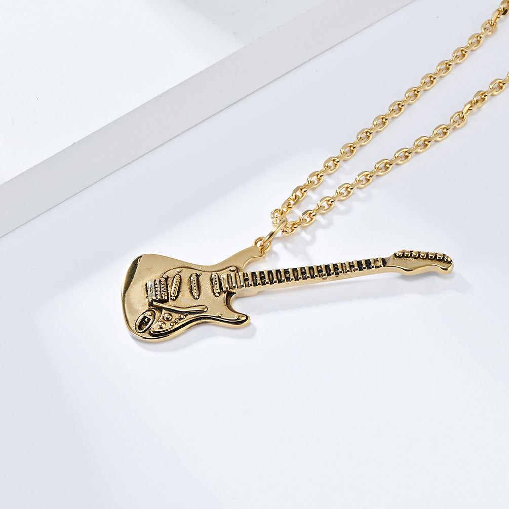 Cross-Border Niche Personalized Guitar Necklace for Men