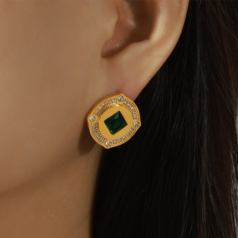 Enchanting European-Inspired Titanium Steel Gold-Plated Earrings for Women