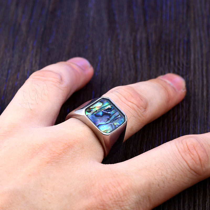 Trendy Unisex Titanium Steel Shell Ring - Minimalist Fashion Accessory for All