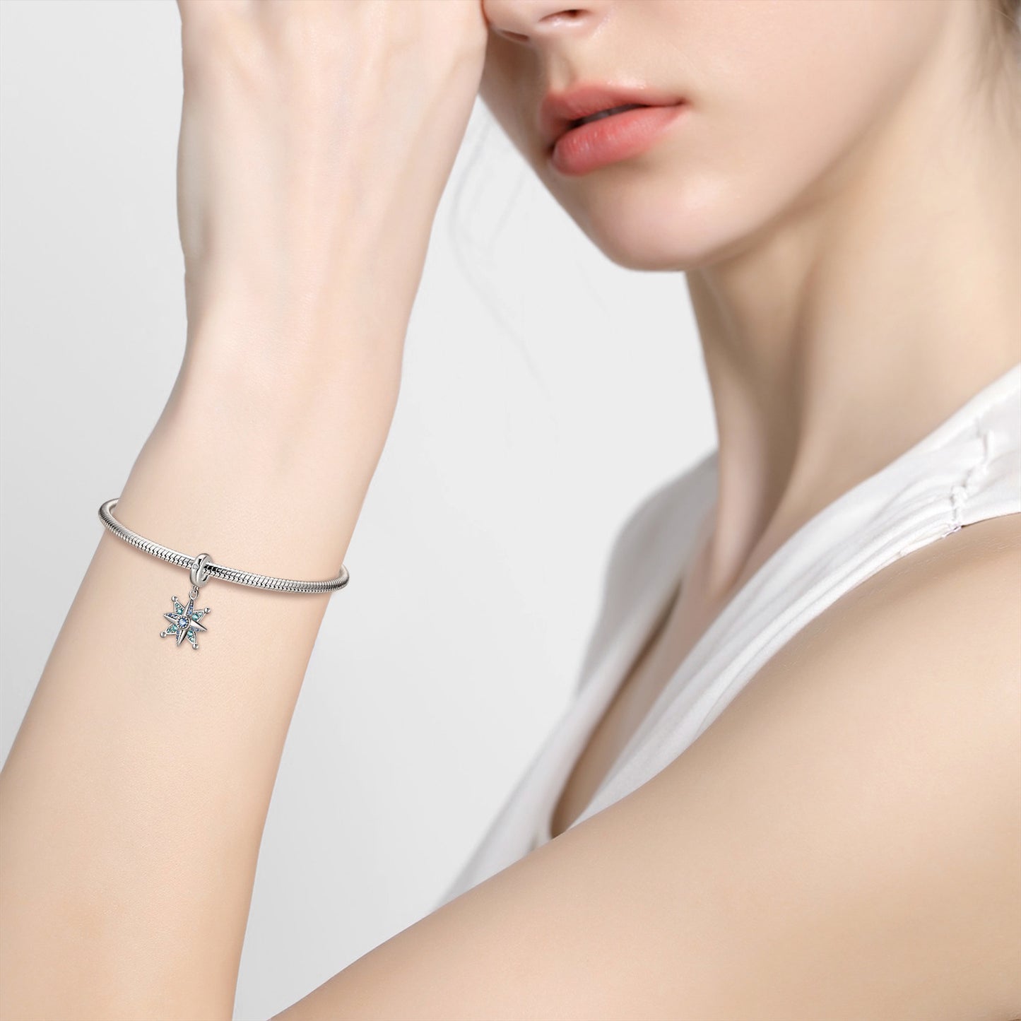 Planderful Everyday Genie – Original Design Shining Octagram S925 Sterling Silver Bracelet Necklace Pendant European and American Fashion Jewelry