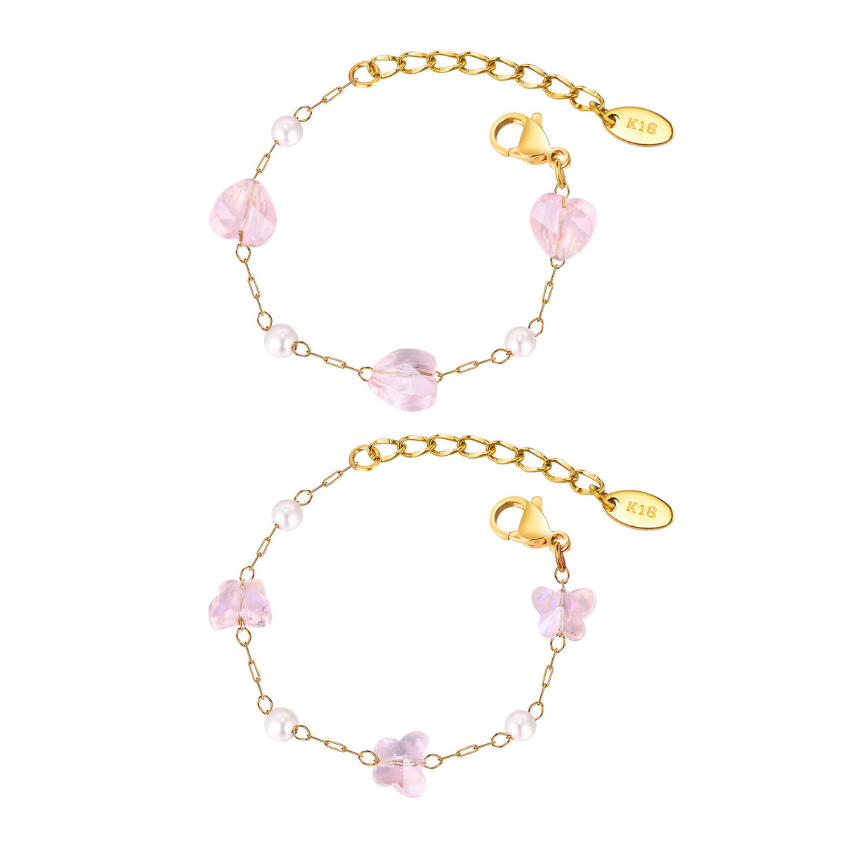 Butterfly Pearl Zircon Stainless Steel Bracelet
