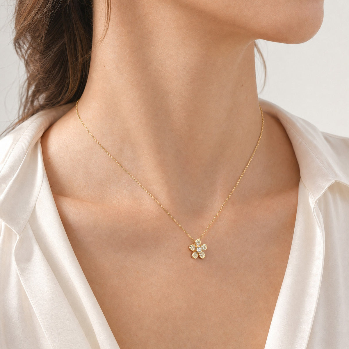 Necklace Women's Zircon Butterfly Stud Earrings Necklace Two-Piece Set – Copper Gift Set
