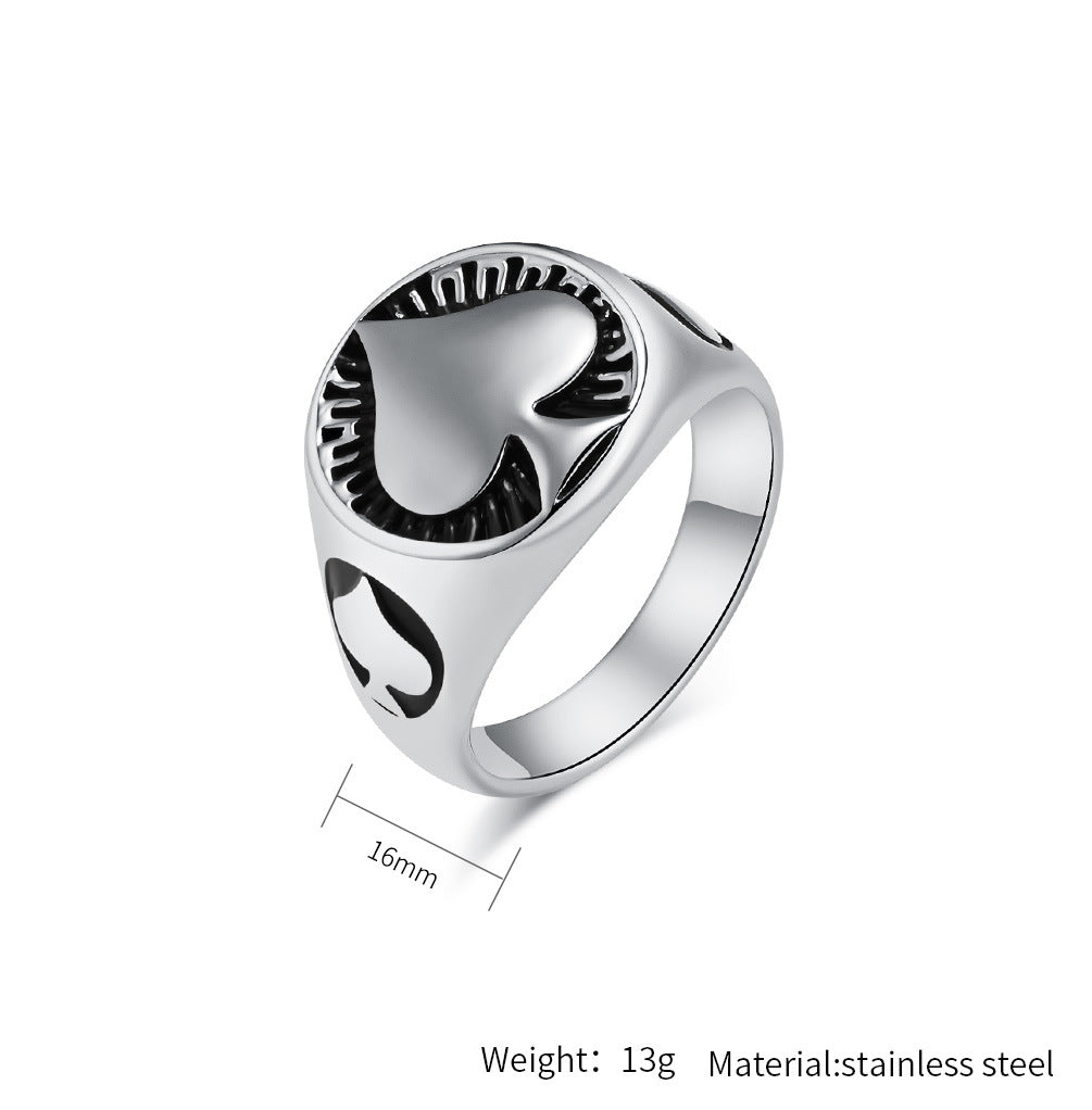 Steel Ring – Vintage Punk Spade