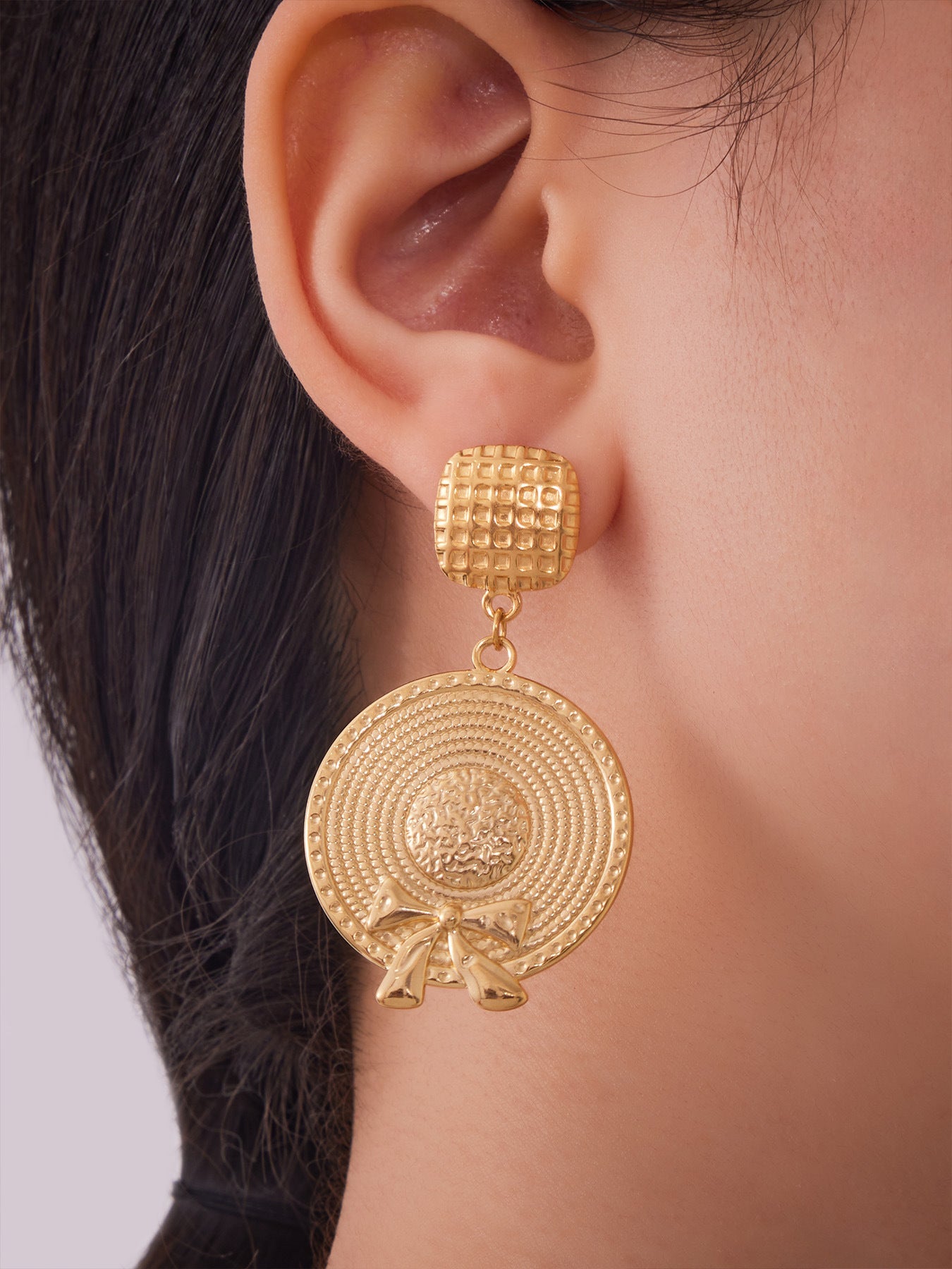 Planderful Eco Friendly Bow Top Hat Fringed Earrings