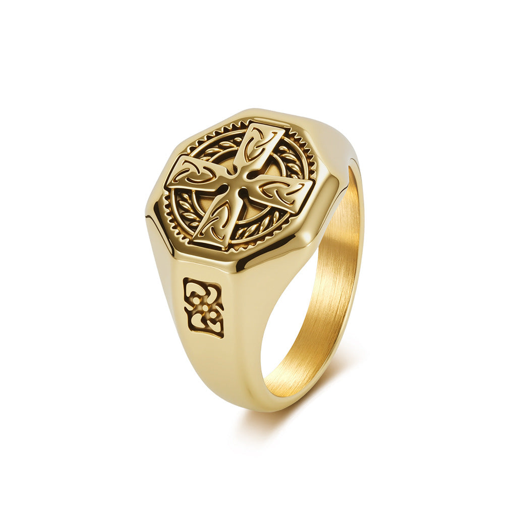 Celtic Knot Cross Vintage Stainless Steel Ring for Men