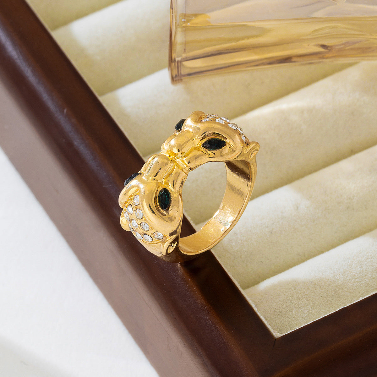 Gold Chunky Leopard Bracelet Ring Set for Stylish Women