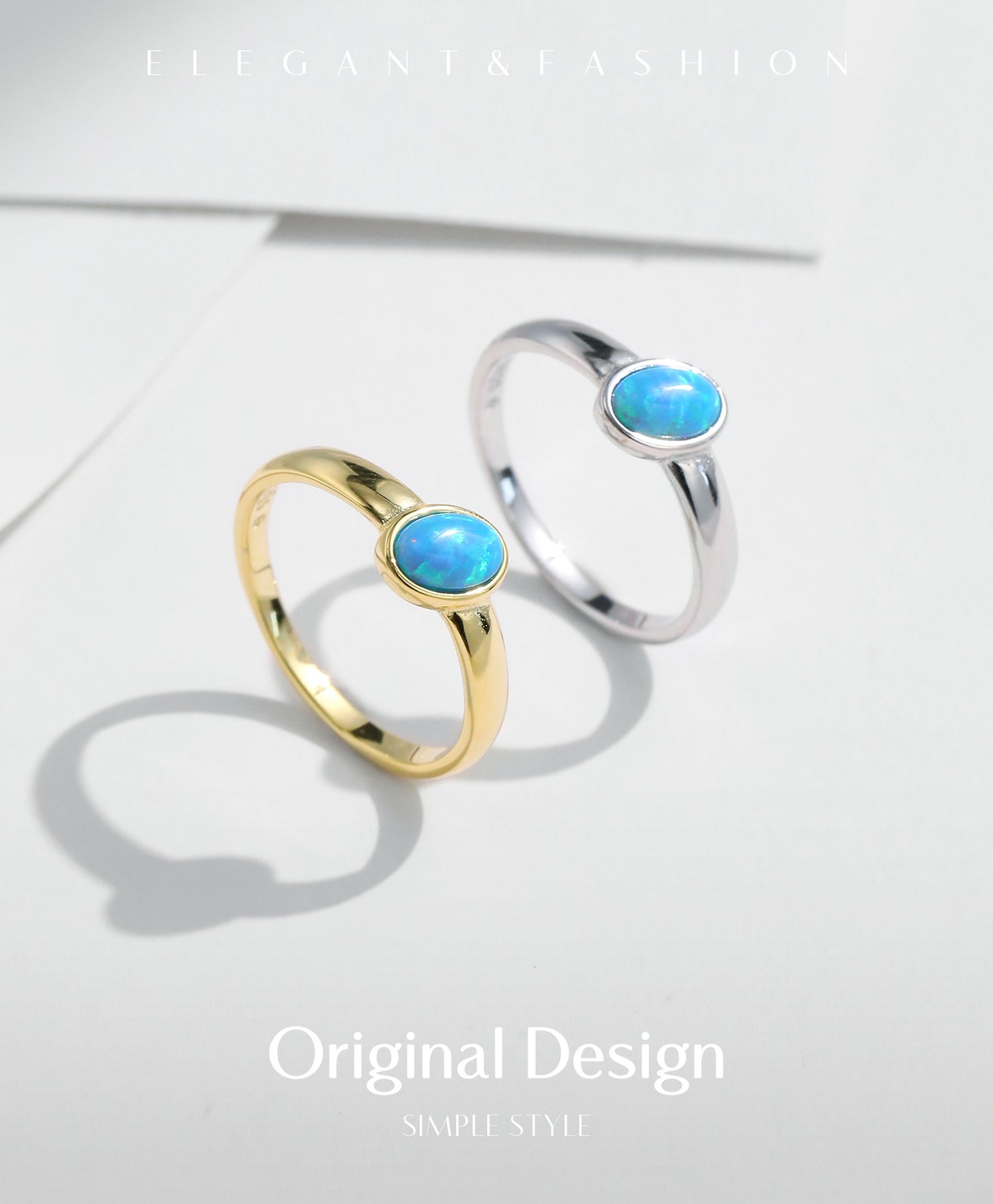 Planderful Everyday Genie Opal Ring – Vintage Retro Style in Sterling Silver