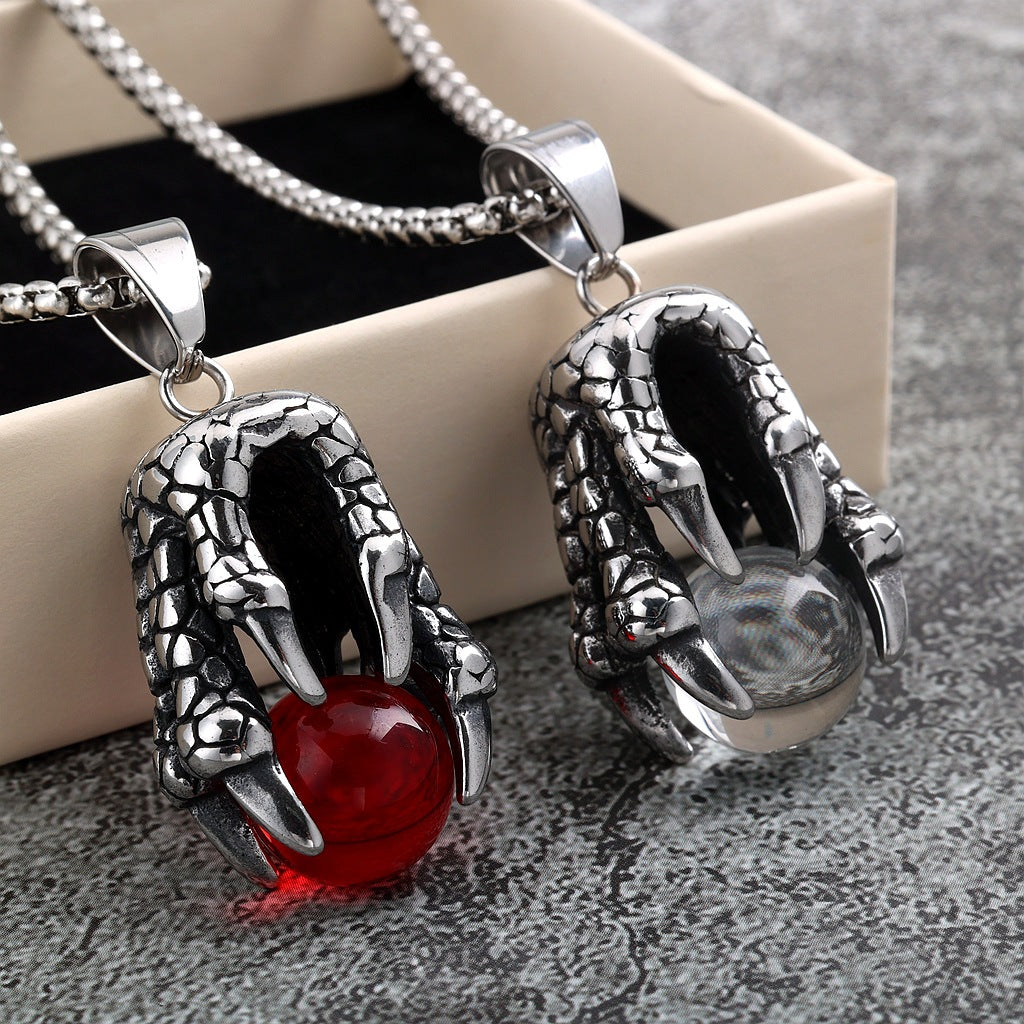 Vintage Dragon Stainless Steel Pendant Necklace