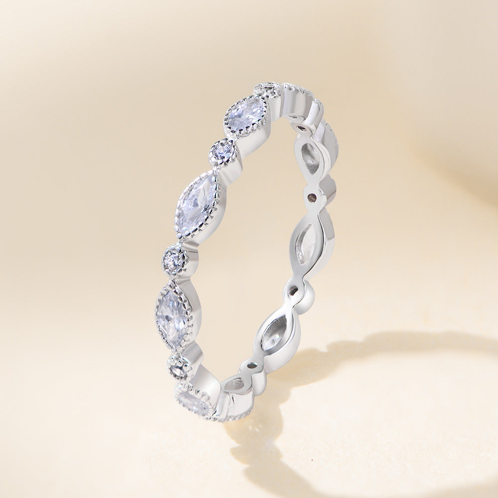 S925 Sterling Silver Zircon Ring, Stacked Ring Jewelry,