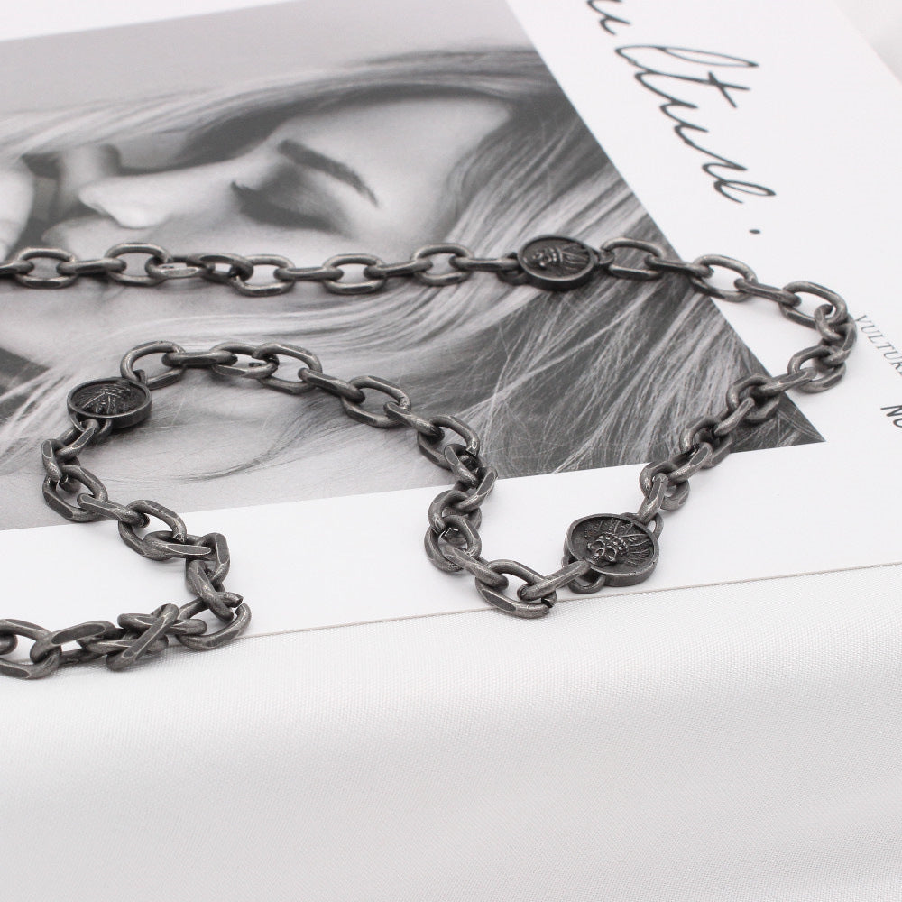 Titanium Steel Necklace Durable For Men Unisex Retro Statement Jewelry Planderful Everyday Genie Collection
