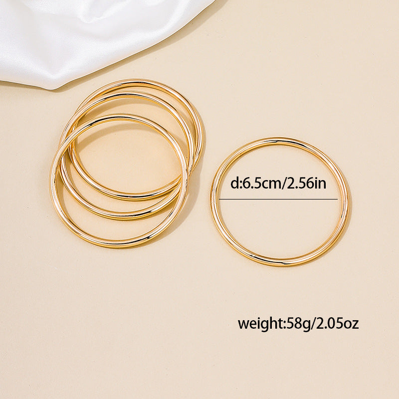 Cross-border Elegance: Vienna Verve Metal Coil Bracelet Set