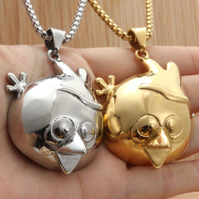 Personalized Titanium Steel Bird Pendant Necklace for Men - Retro Punk Animal Design by Planderful