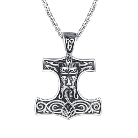 Steel Necklace - Vintage Viking Pendant