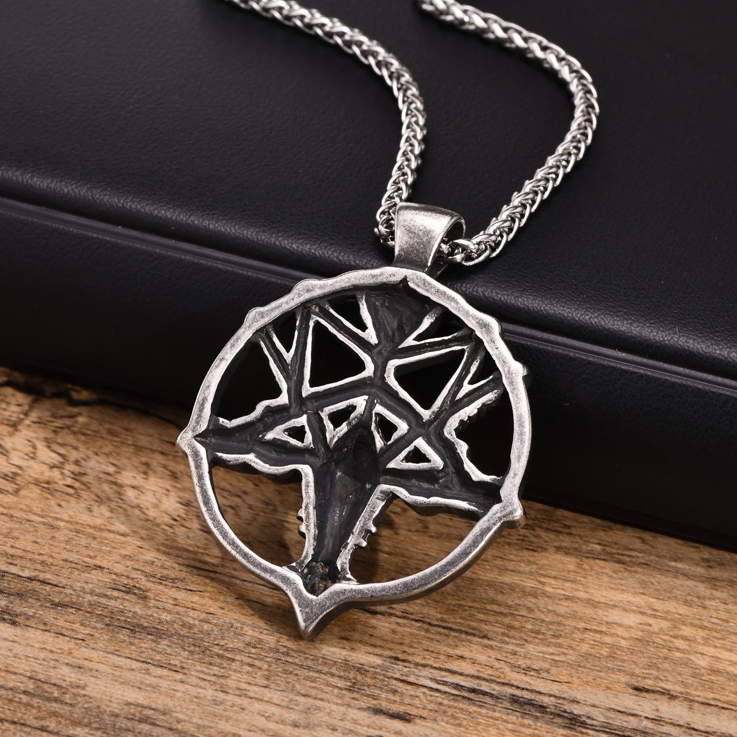 Stainless Steel Punk Satan Goat Head Pendant Retro Men