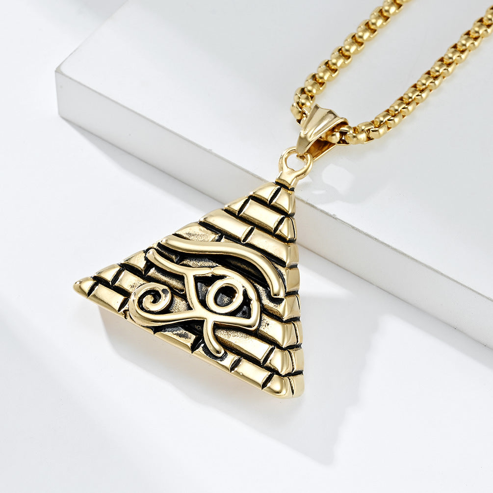 Cross-Border Egyptian Pyramid Eye of Horus Necklace Pendant for Men