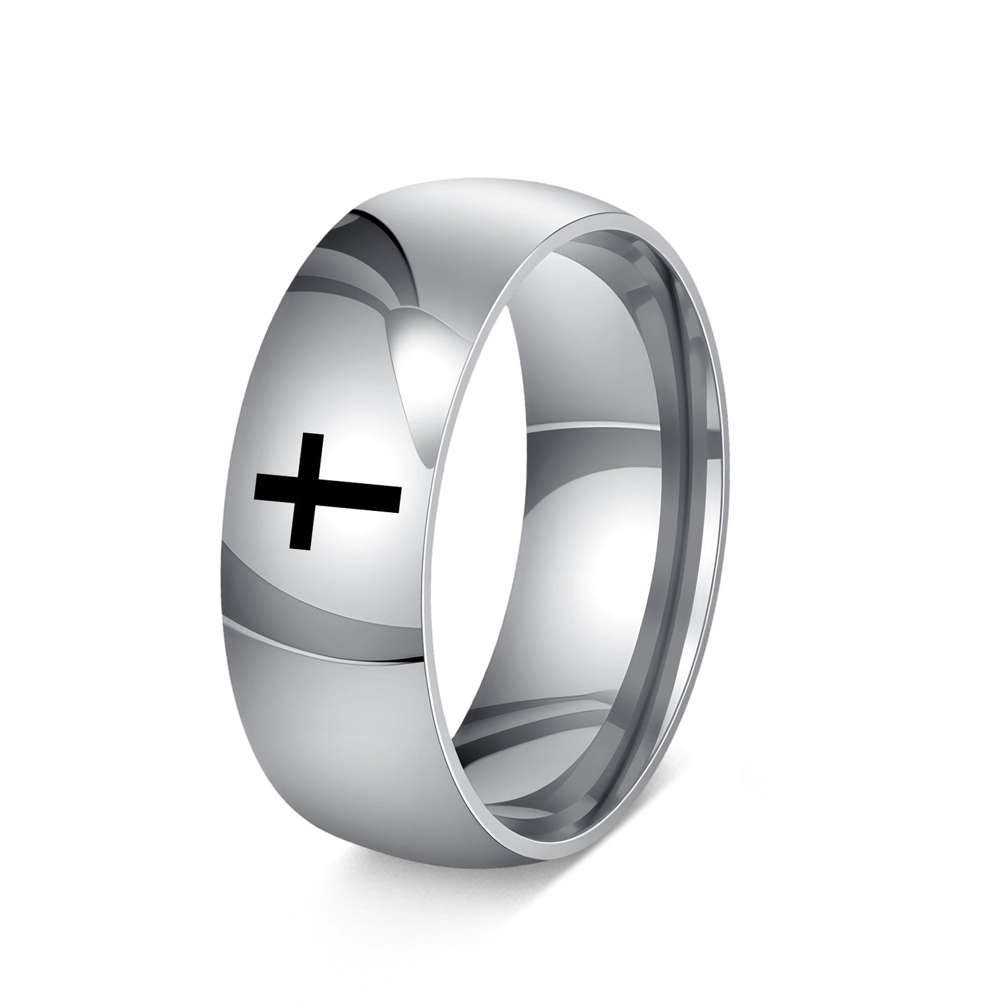 Planderful Everyday Genie Stainless Steel Cross Ring Unisex Sizes 6 7 8 9 10 11 12 Durable Protection
