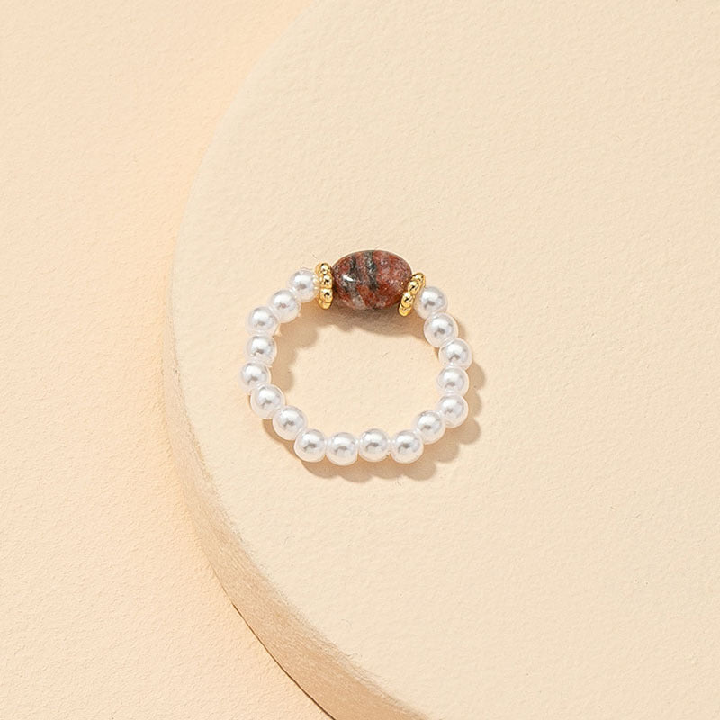 Wholesale Pearl Stone Ring - Vienna Verve Collection