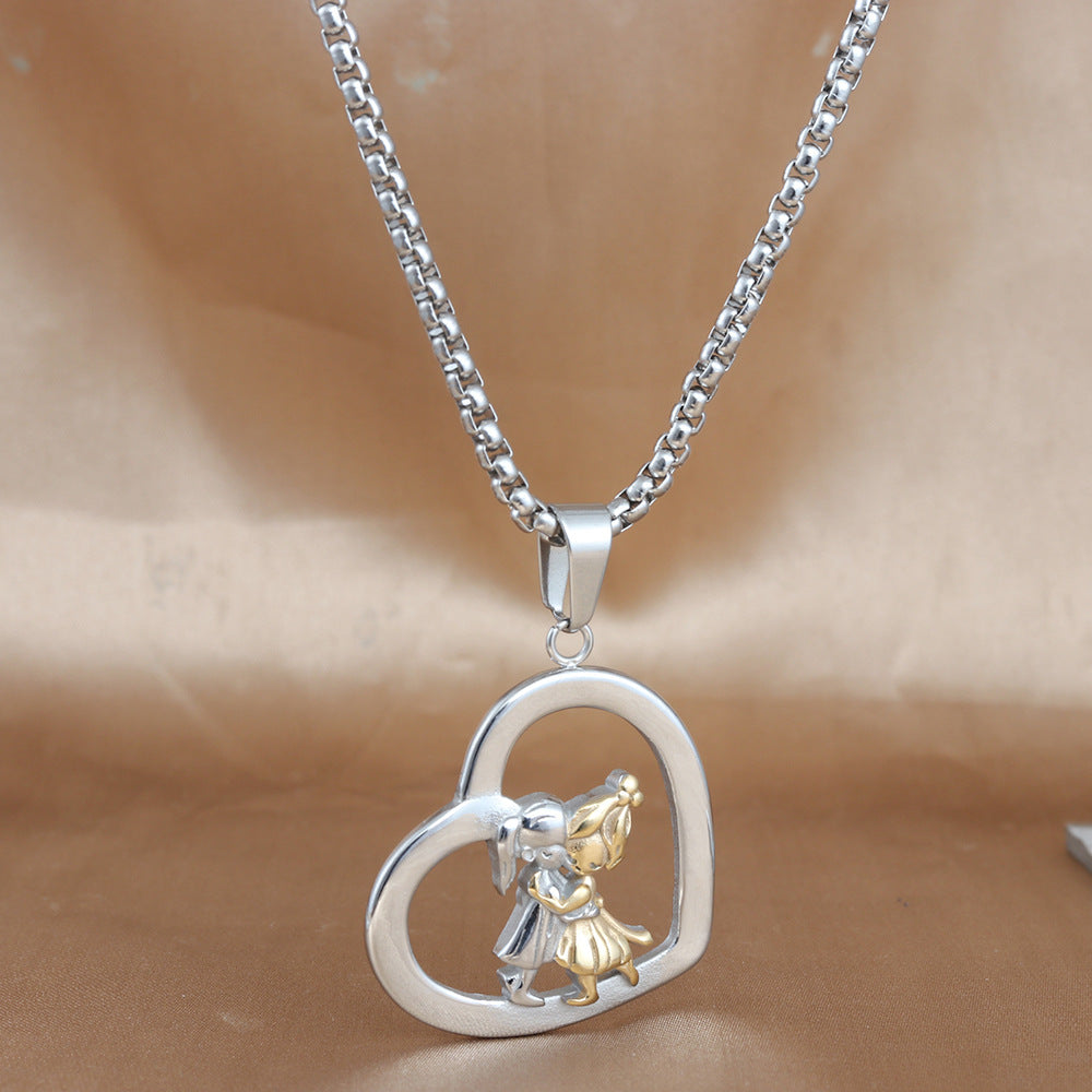 European And American Stainless Steel Love Pendant Necklace