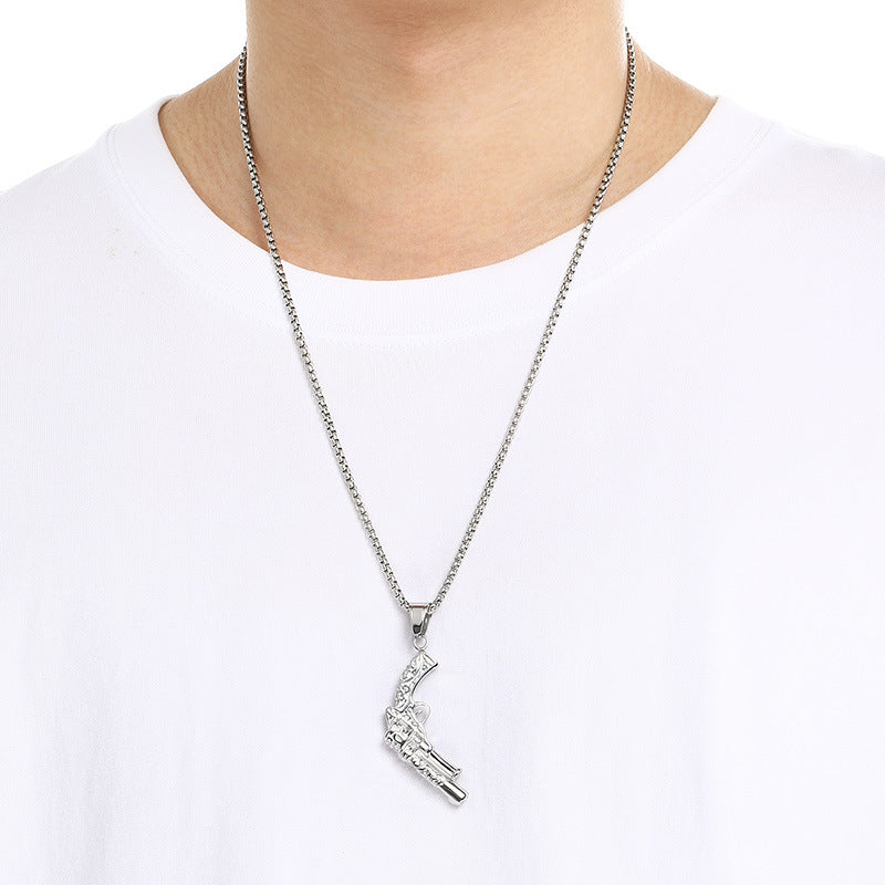 Planderful Everyday Genie Stainless Steel Pistol Pendant Men