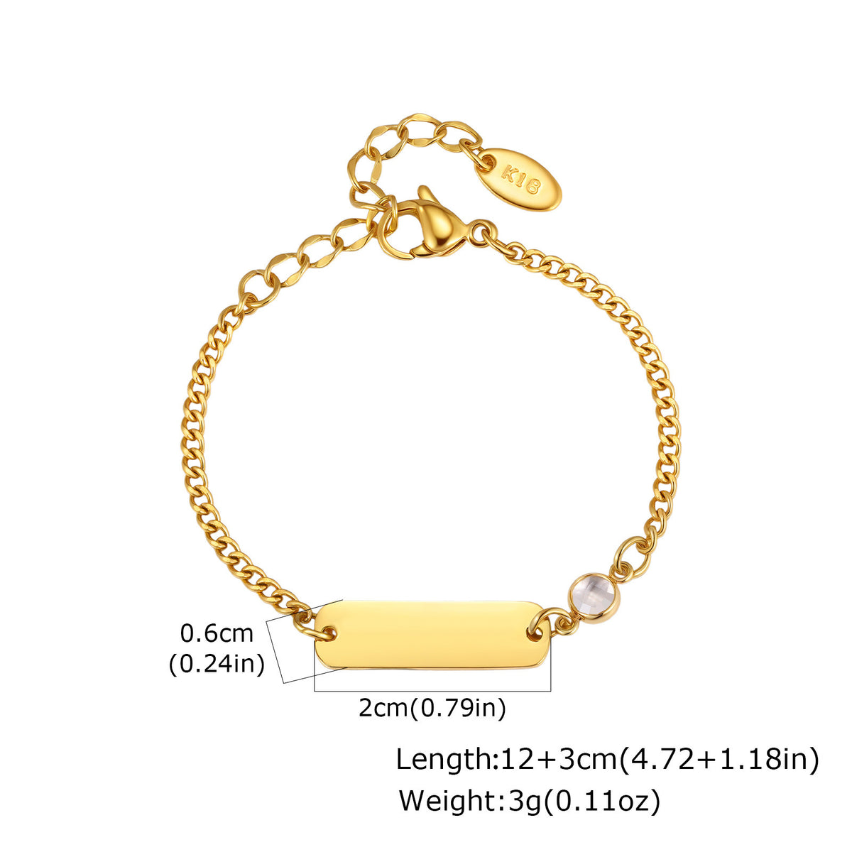 Zircon Stainless Steel Bracelet Unisex