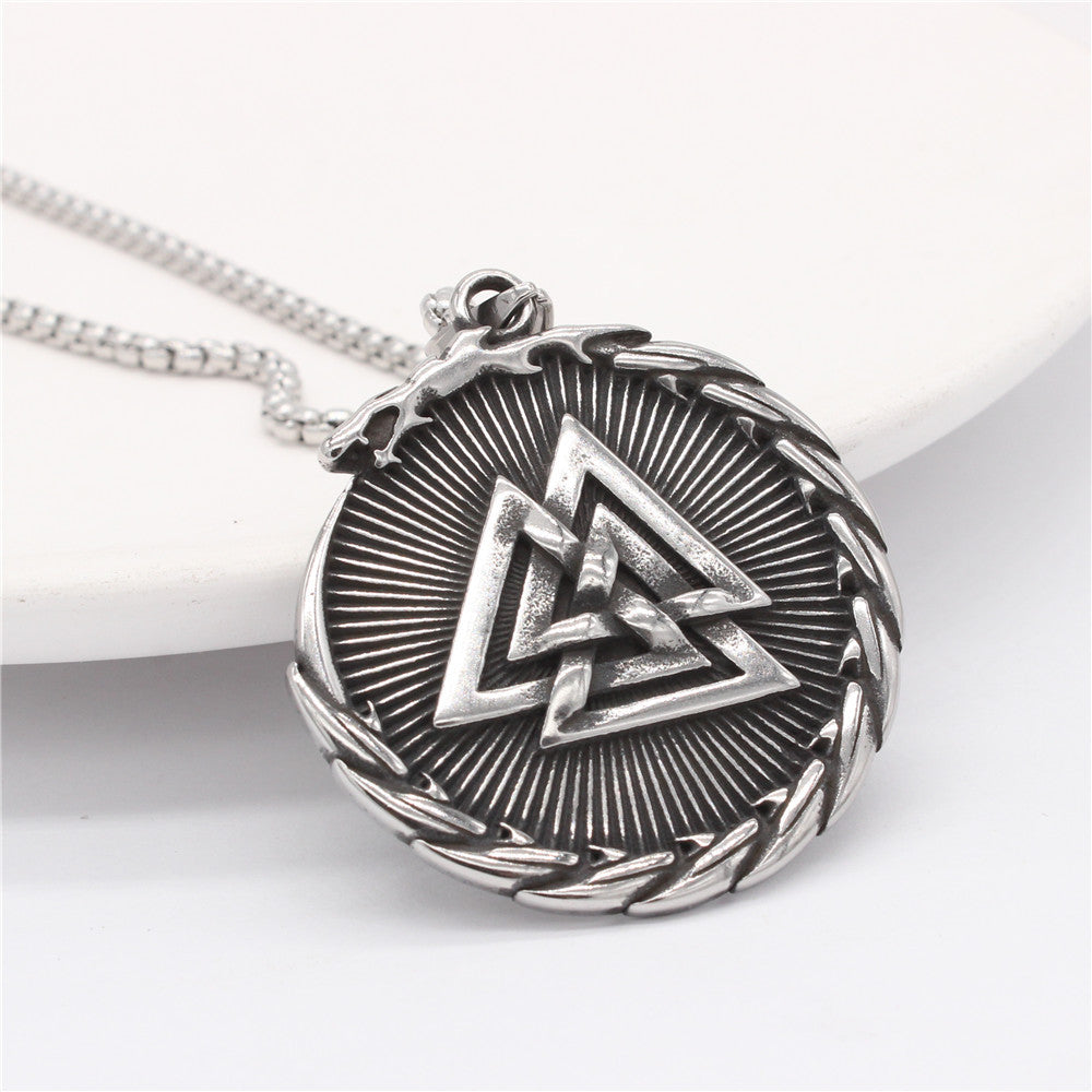 Planderful Titanium Steel Pendant Unisex Viking Retro Style Premium For Men Women Protection Statement Jewelry
