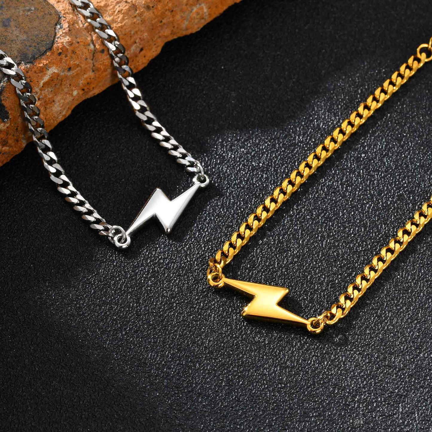 Planderful Stainless Steel Lightning Bracelet For Men Custom