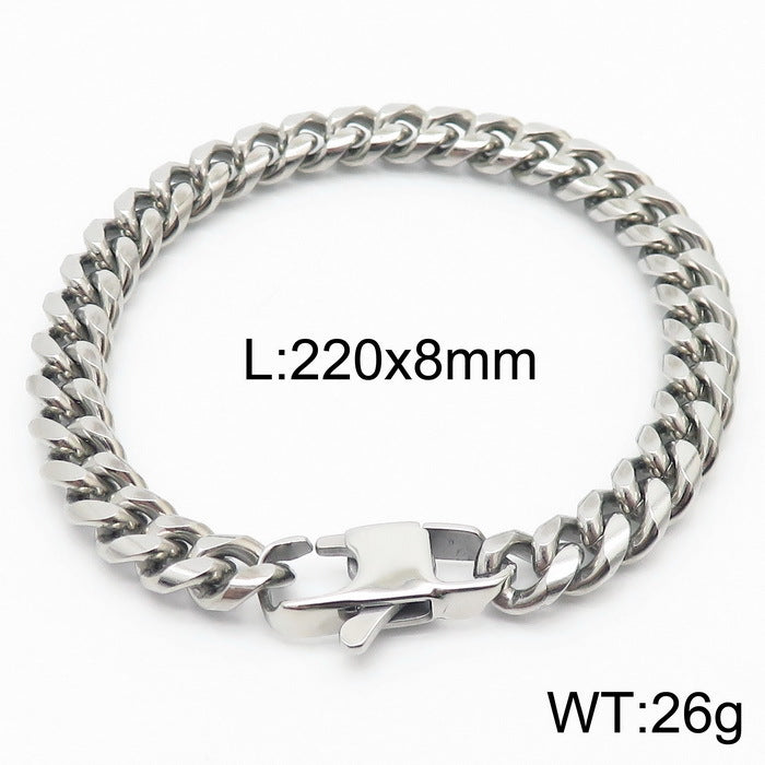 Niche Design – Men's Dancing – Neutral Titanium Steel Cuban Chain Bracelet