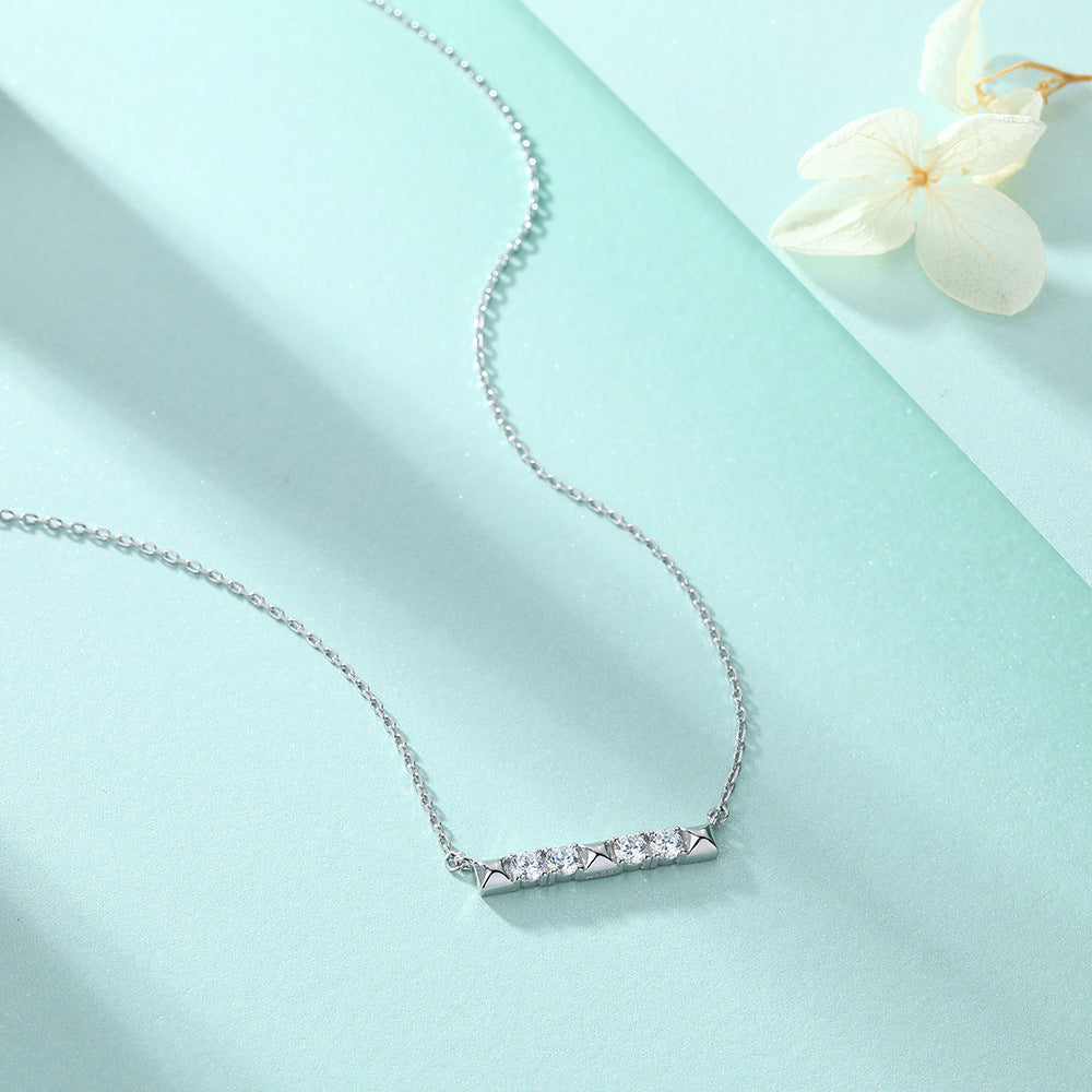 Planderful Sterling Silver Zircon Necklace For Women Elegant Everyday Jewelry 925 Pendant