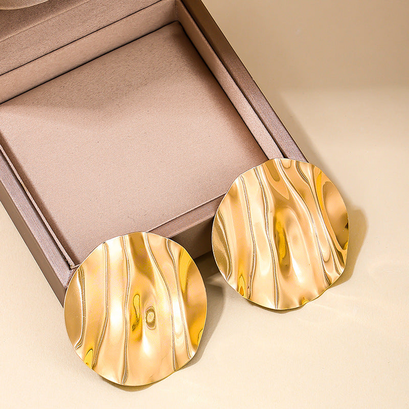 Exaggerated Retro Metal Earrings from Vienna Verve Collection