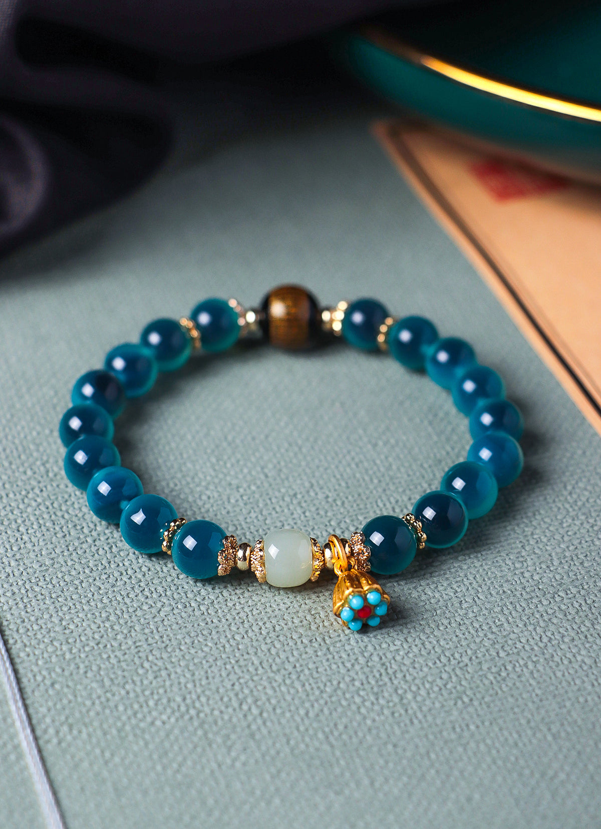 Hetian Jade Agate Heart Bracelet
