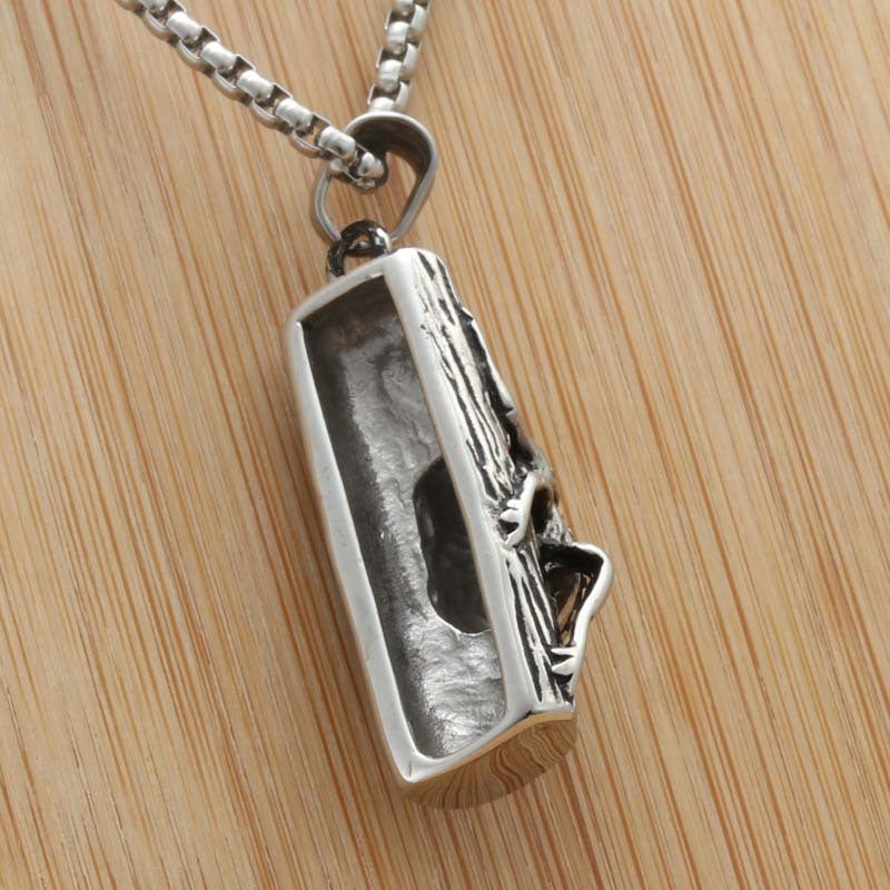 Personalized Titanium Steel Ladybug Tree Pendant - Vintage Punk Beetle Necklace for Men by Planderful