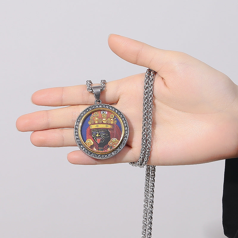 Zircon Necklace - Vintage For Men Amulet In Titanium Steel Handmade Planderful Jewelry