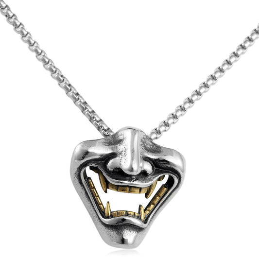 European And American Stainless Steel Smiley Face Mask Pendant