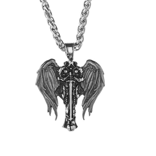 Odin Wings Pendant For Men Titanium Steel Necklace By Planderful Vintage Viking Hip Hop Jewelry Premium Statement