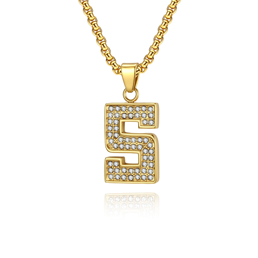 Stainless Steel Number Pendants — Chain Optional