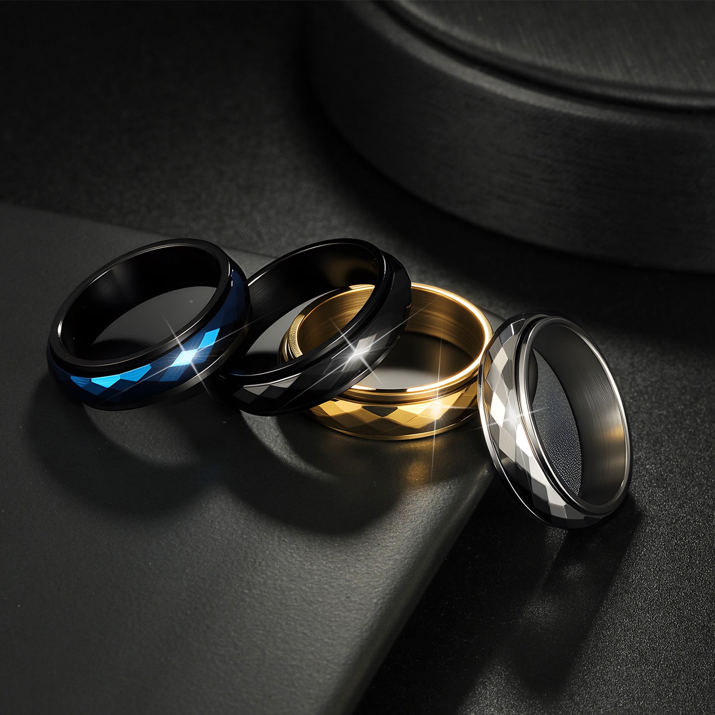 Planderful Everyday Genie Titanium Steel Ring Unisex Rotatable Decompression For Couples