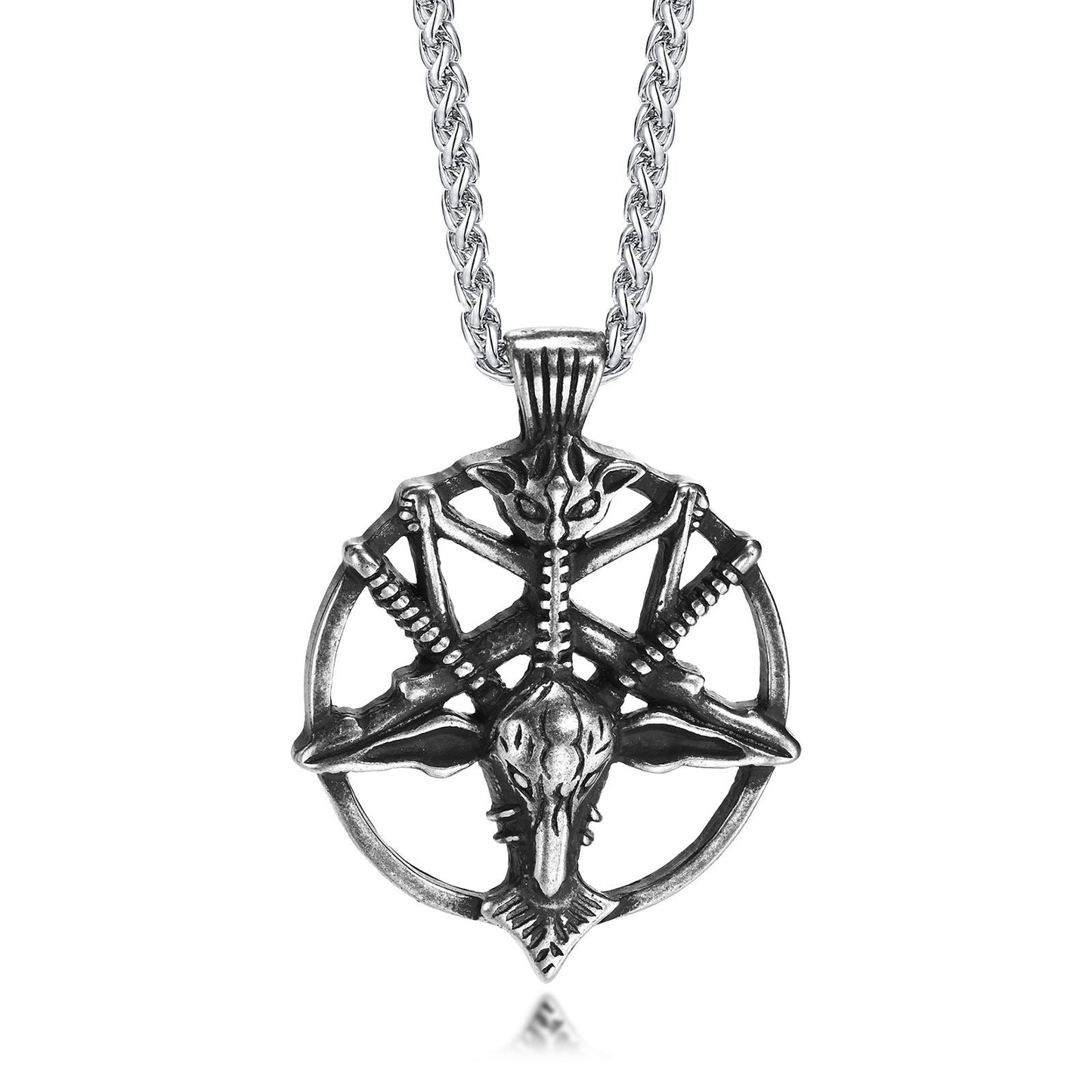 Stainless Steel Punk Satan Goat Head Pendant Retro Men