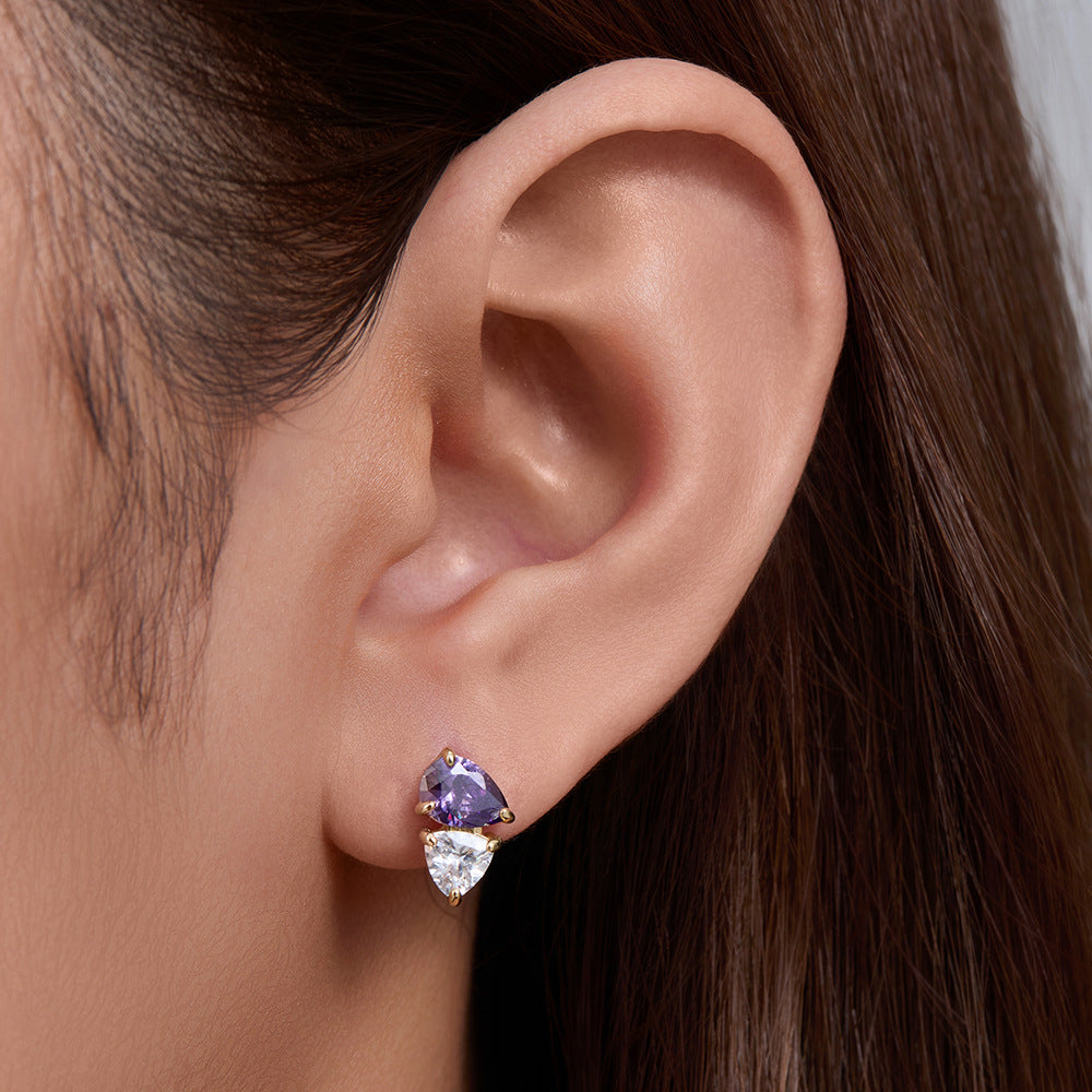 S925 Sterling Silver Flash Zircon Pear-Shaped Water Drop Zircon Stud Earrings