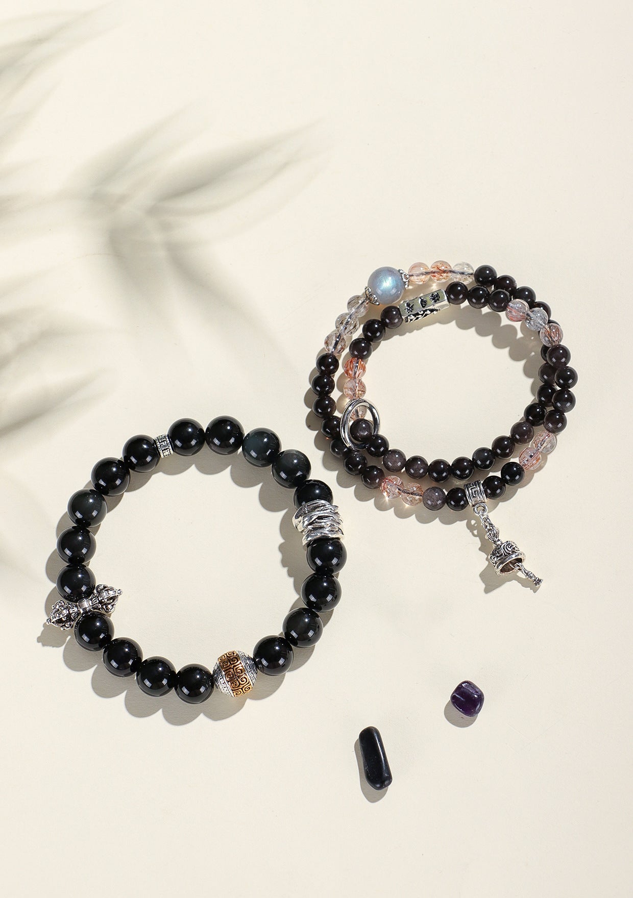 Planderful Fortune's Favor Bracelet – Stylish Couple's Design with Obsidian Gemstones