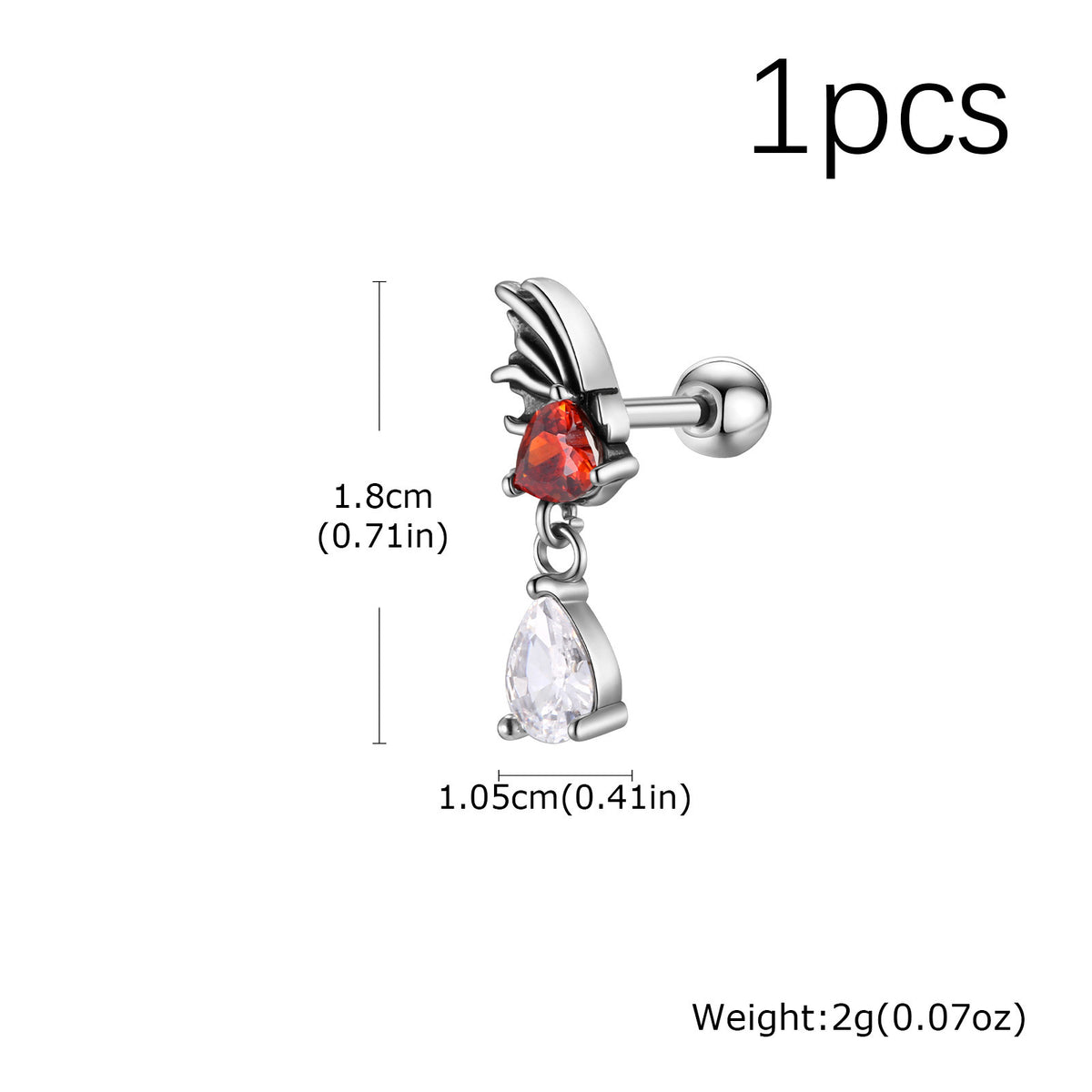 Stainless Steel Zircon Earrings