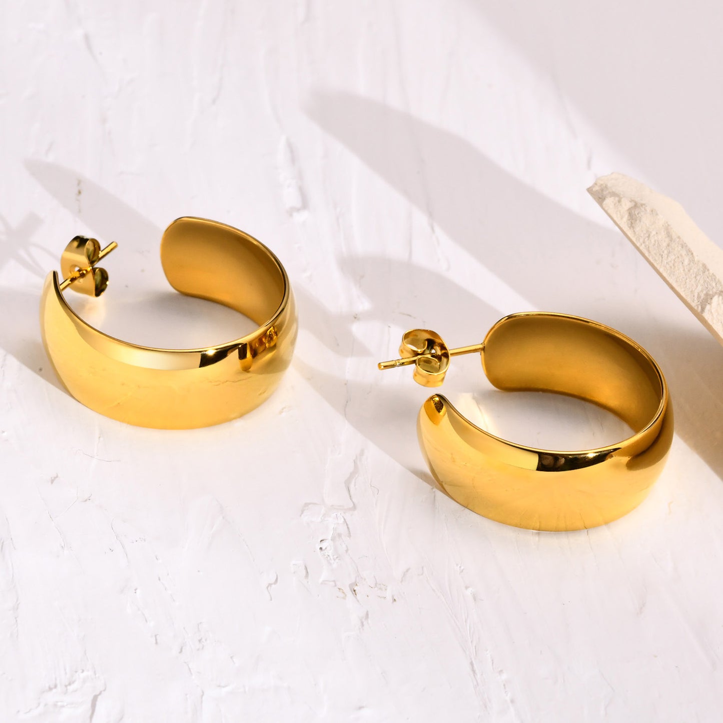 European And American Jewelry Stainless Steel C Shaped Earrings